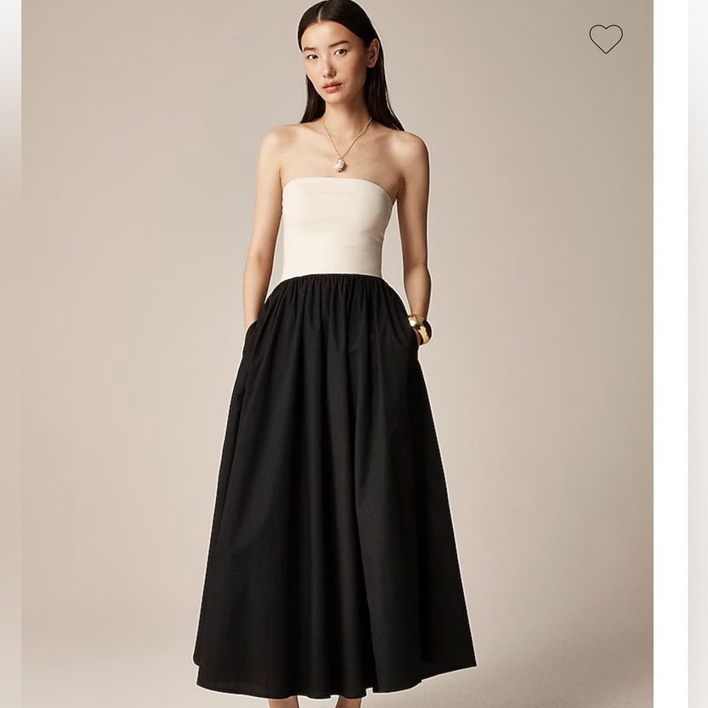 NWT J. Crew Strapless Color-block Mixy Dress Size XL